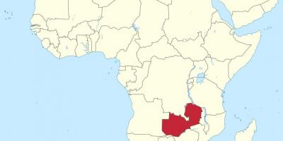 Карта на Африка, с участието на Замбия